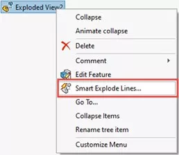 Smart Explode Lines Option in SOLIDWORKS