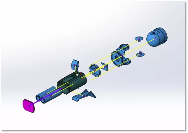 Example of Smart Explode Lines in SOLIDWORKS