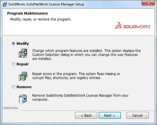 SolidNetwork License Manager Installation Wizard