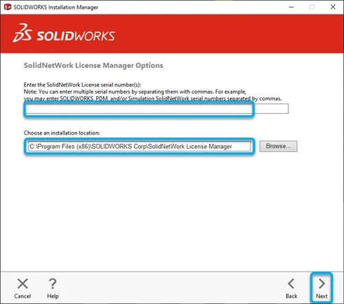 SolidNetWork License Manager Options