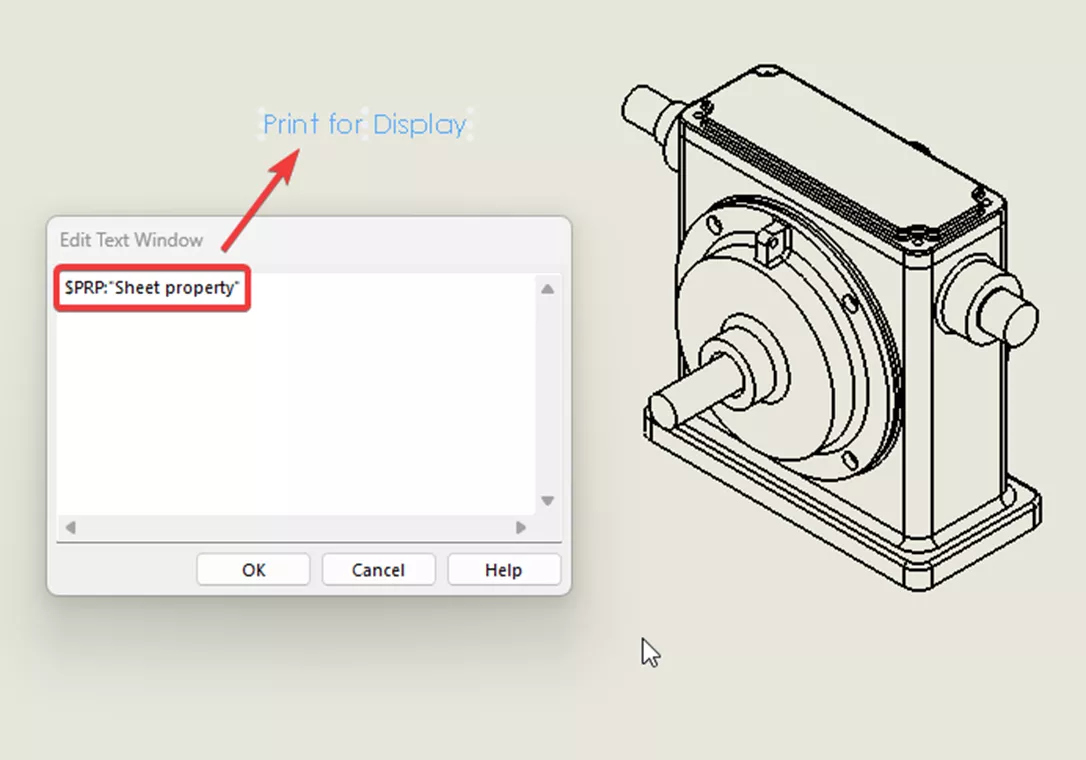 SOLIDWORKS $PRP Sheet Property