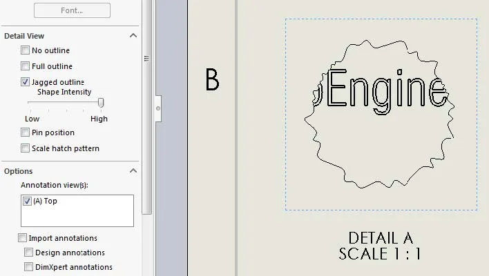 SOLIDWORKS High Jagged Outline Shape Intensity 