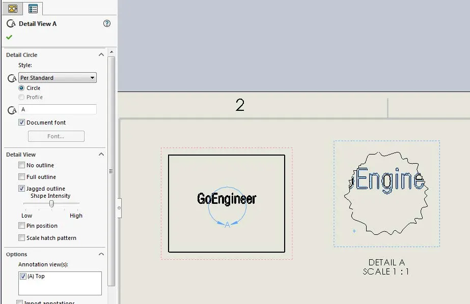 SOLIDWORKS 2017 Jagged Outside Shape Intensity