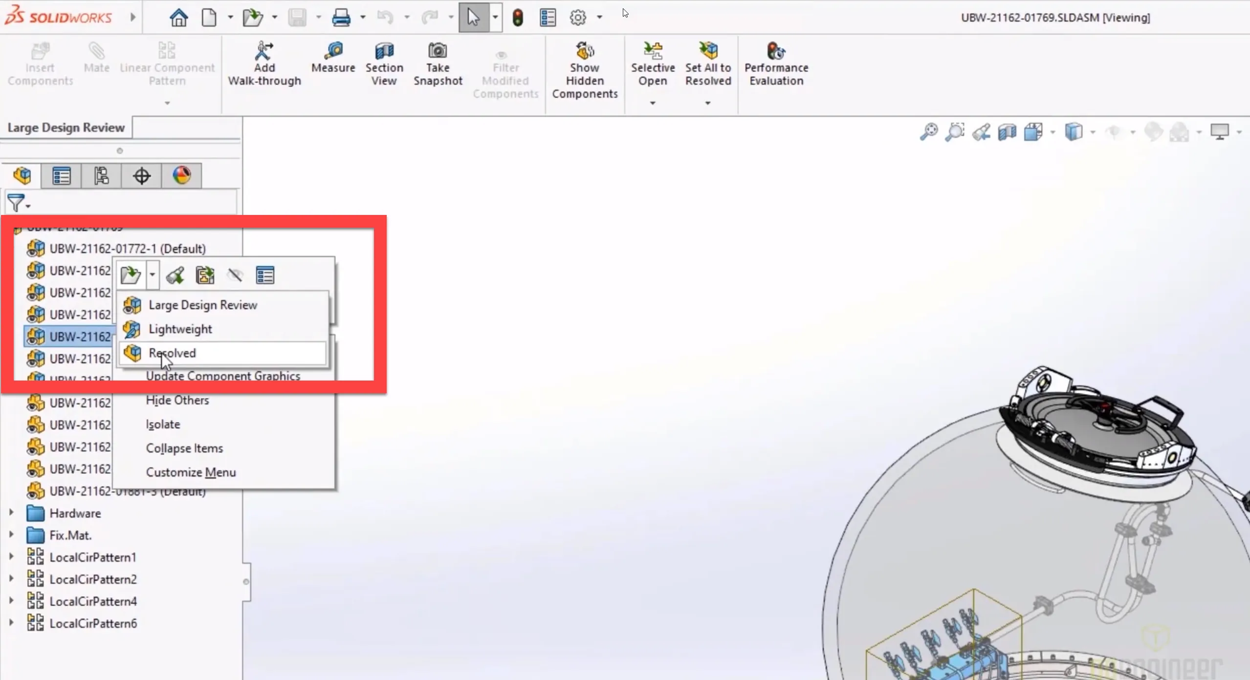 SOLIDWORKS 2022 Large Design Review