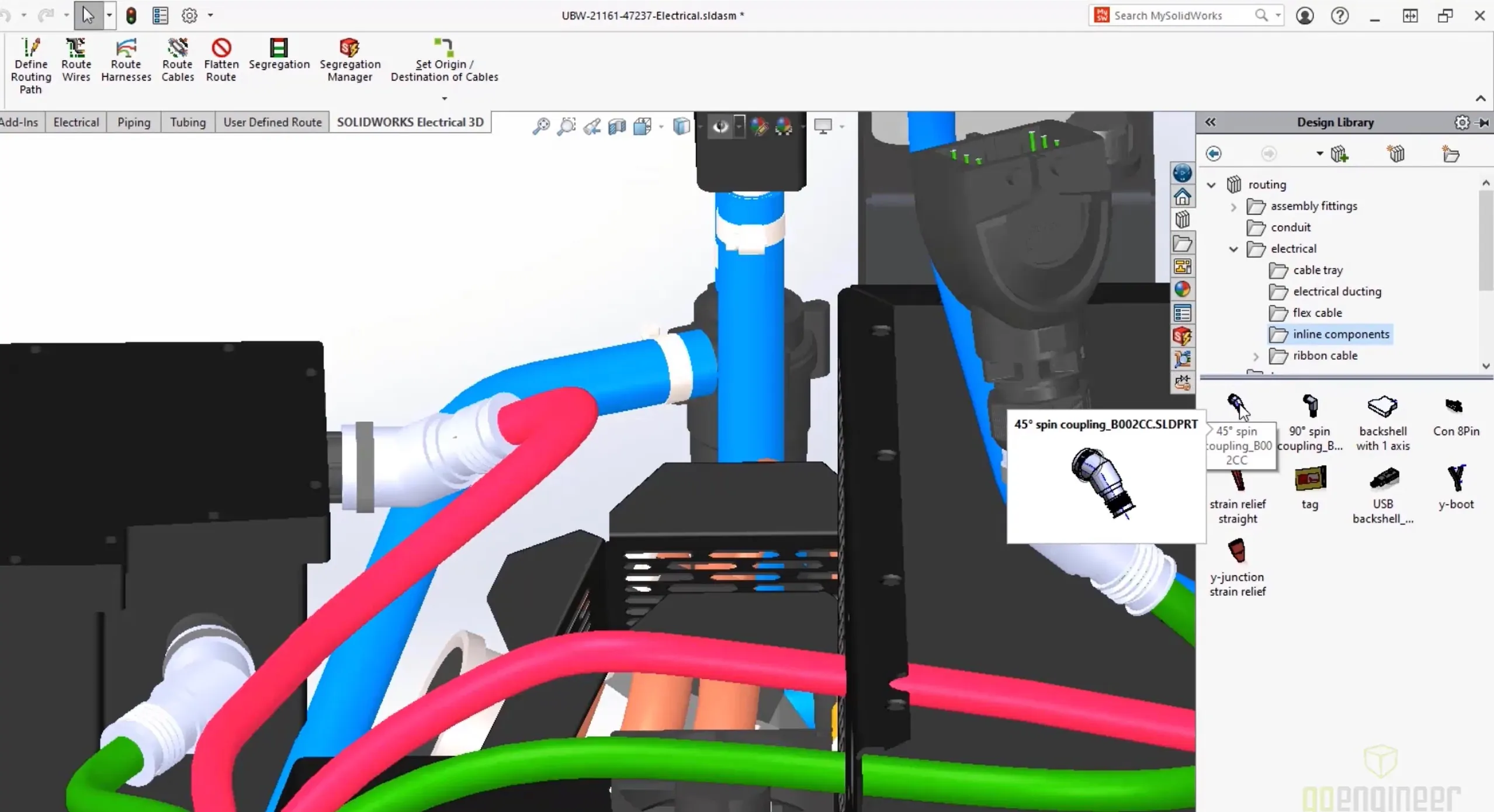 SOLIDWORKS 2022 Routing Backshells