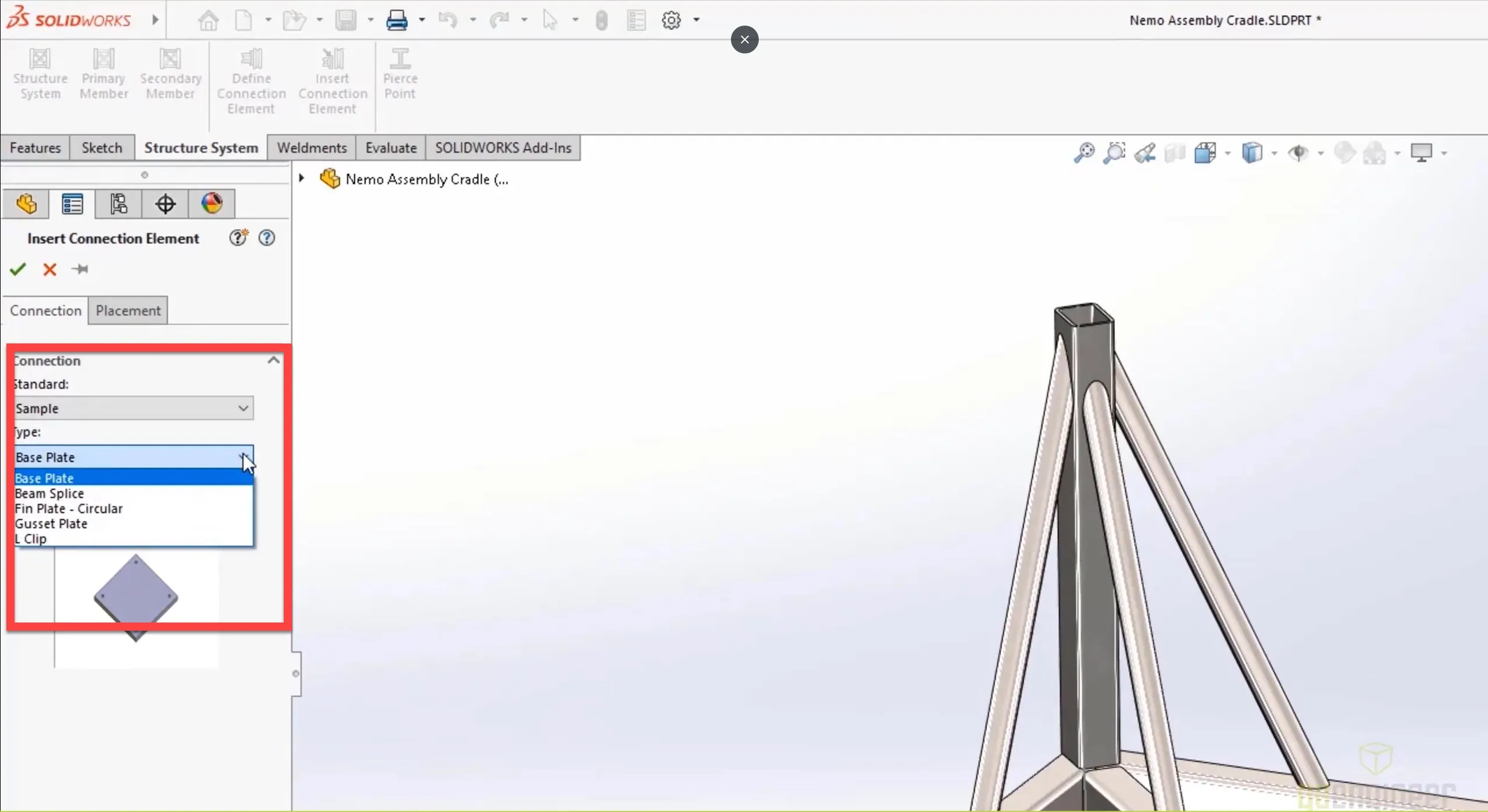 SOLIDWORKS 2022 Structure Systems Connection Elements 