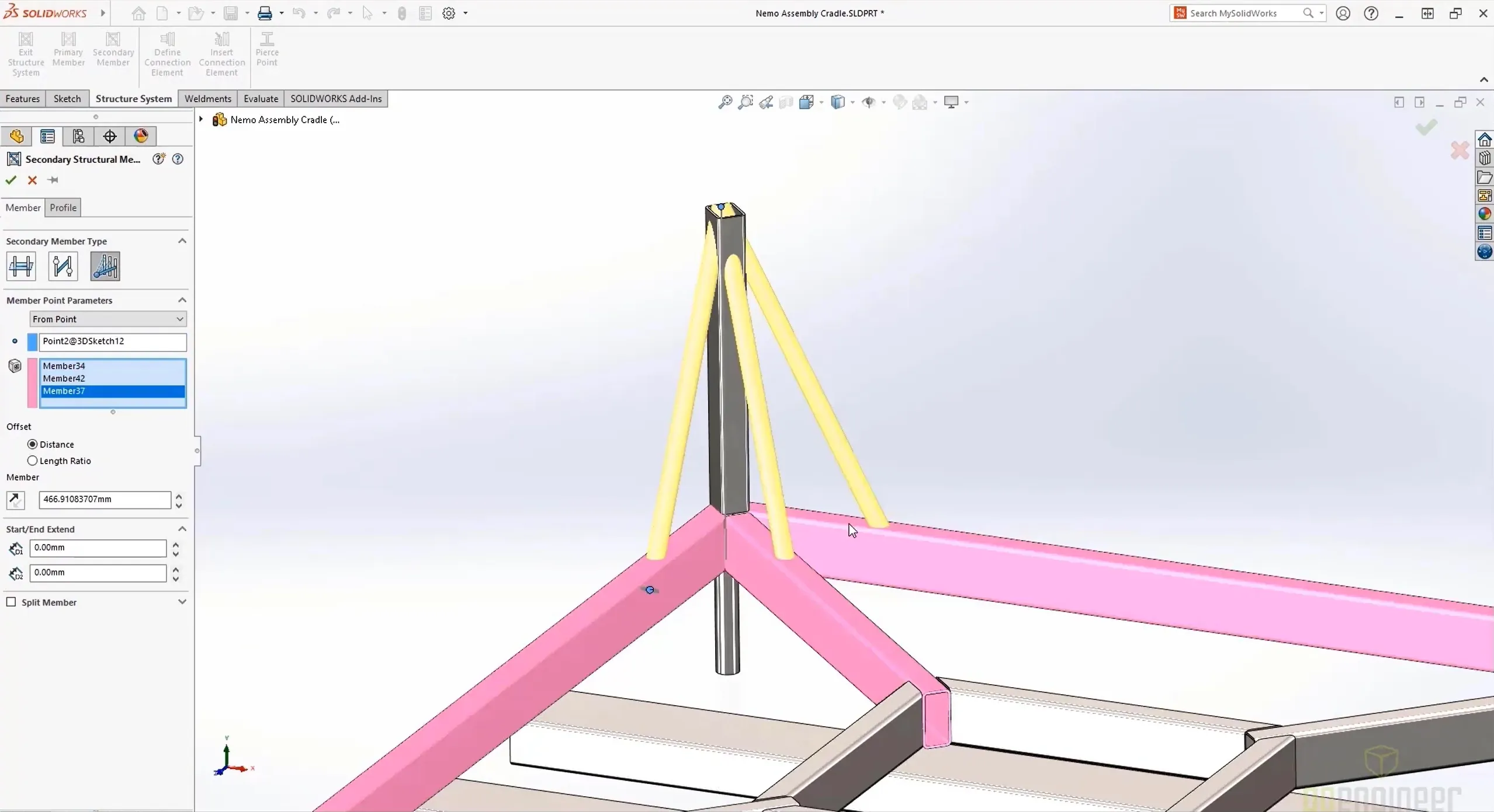 SOLIDWORKS 2022 Structure Systems Secondary Members