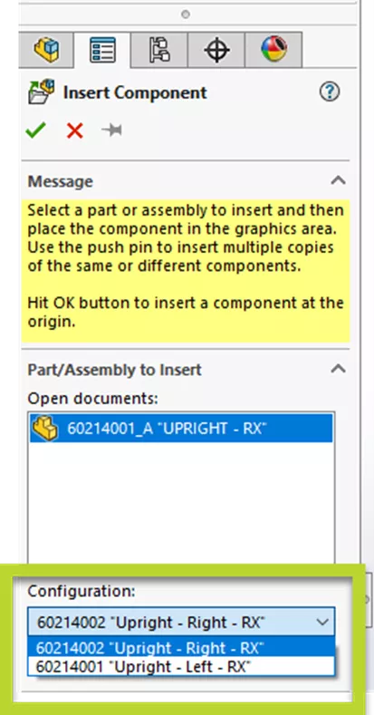 SOLIDWORKS 2024 Assemblies Insert Component