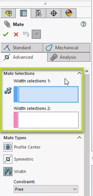 SOLIDWORKS 2024 Assemblies Width Mate Enhancements