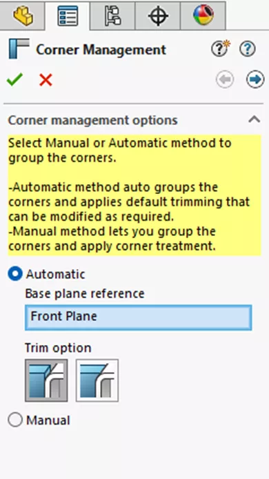 SOLIDWORKS 2024 Corner Management Updates