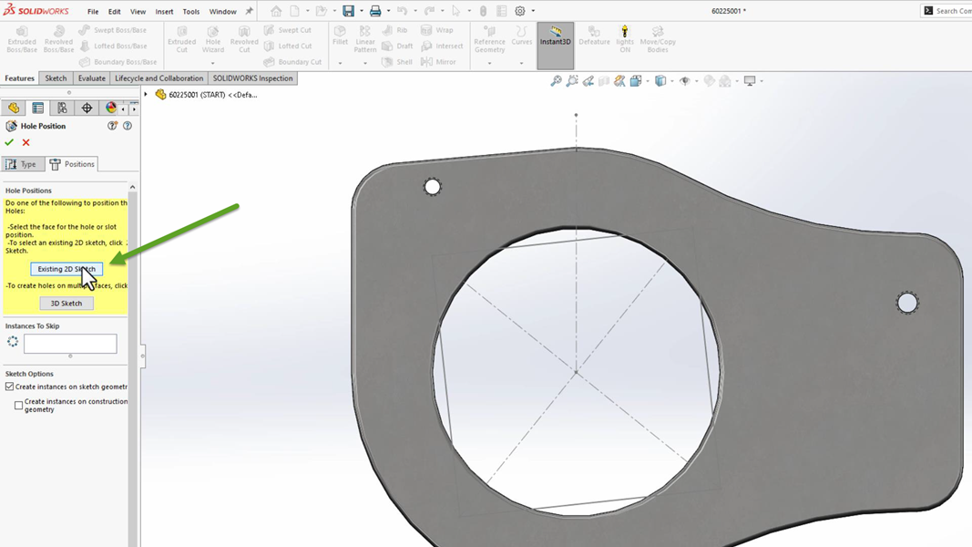 What S New SOLIDWORKS 2024 Sketches Features Multi Body Parts More   Solidworks 2024 Existing 2d Sketch 