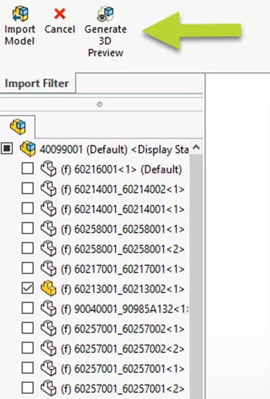 SOLIDWORKS 2024 Generate 3D Preview