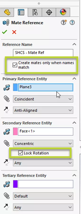 SOLIDWORKS 2024 Assembly Updates for Mate Reference