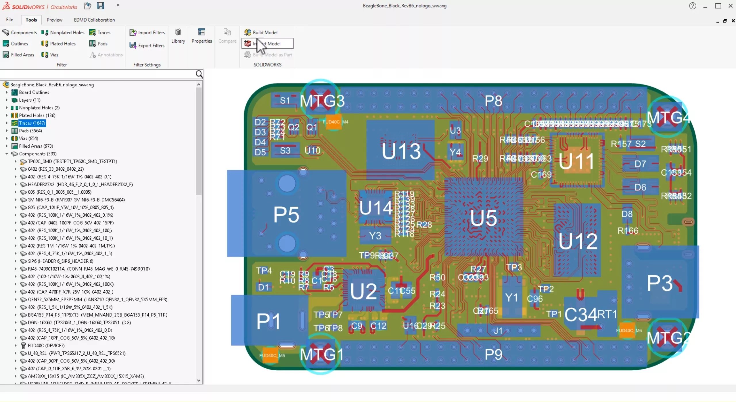 SOLIDWORKS 2025 CircuitWorks Tree