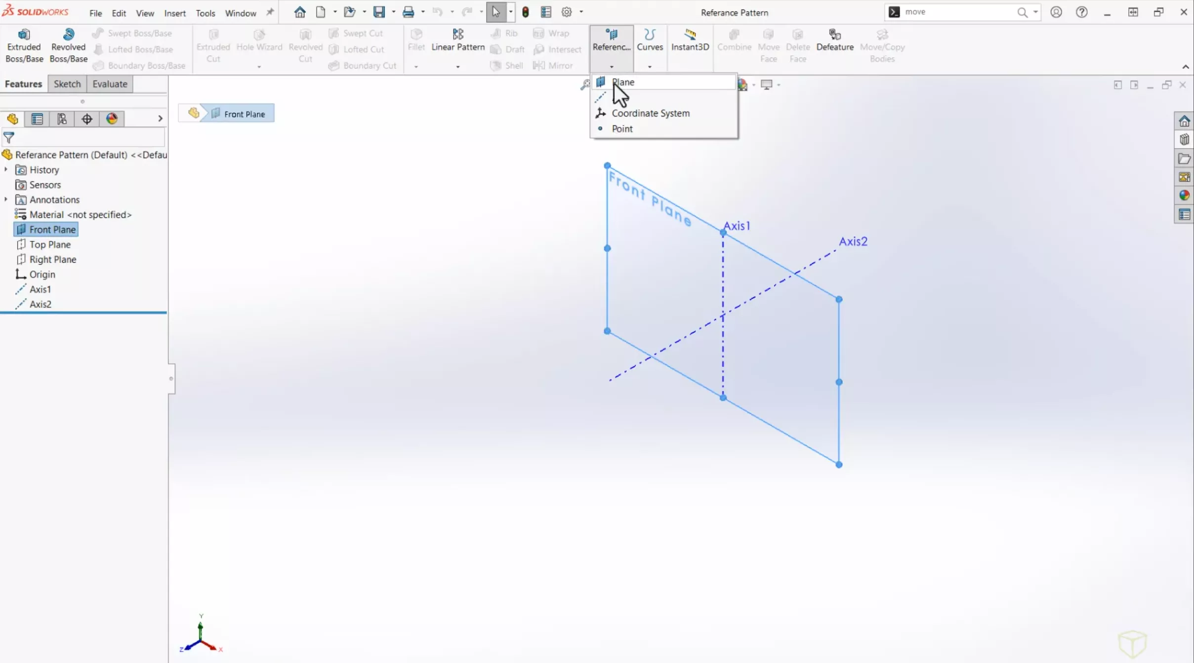 SOLIDWORKS 2025 Define Curve User Defined Coordinate System 