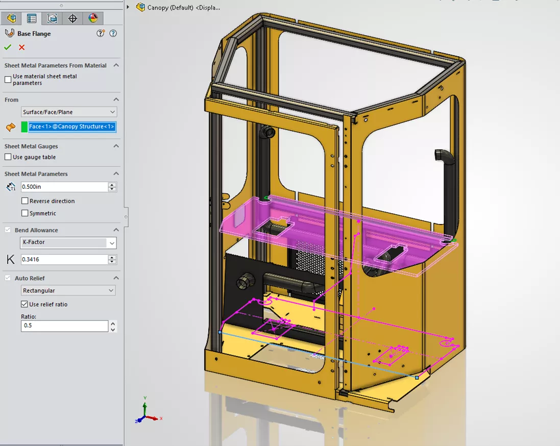 SOLIDWORKS 2026 From Selection in the Base Flange Command