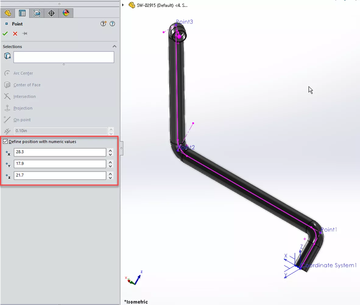 SOLIDWORKS 2026 Parts Define Position with Numeric Values 