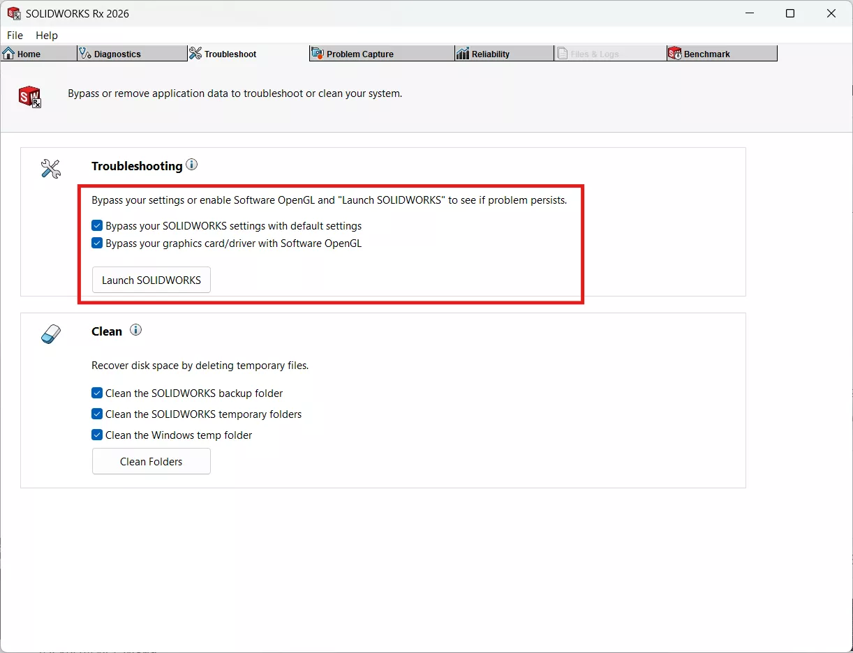 SOLIDWORKS 2026 Rx Troubleshooting