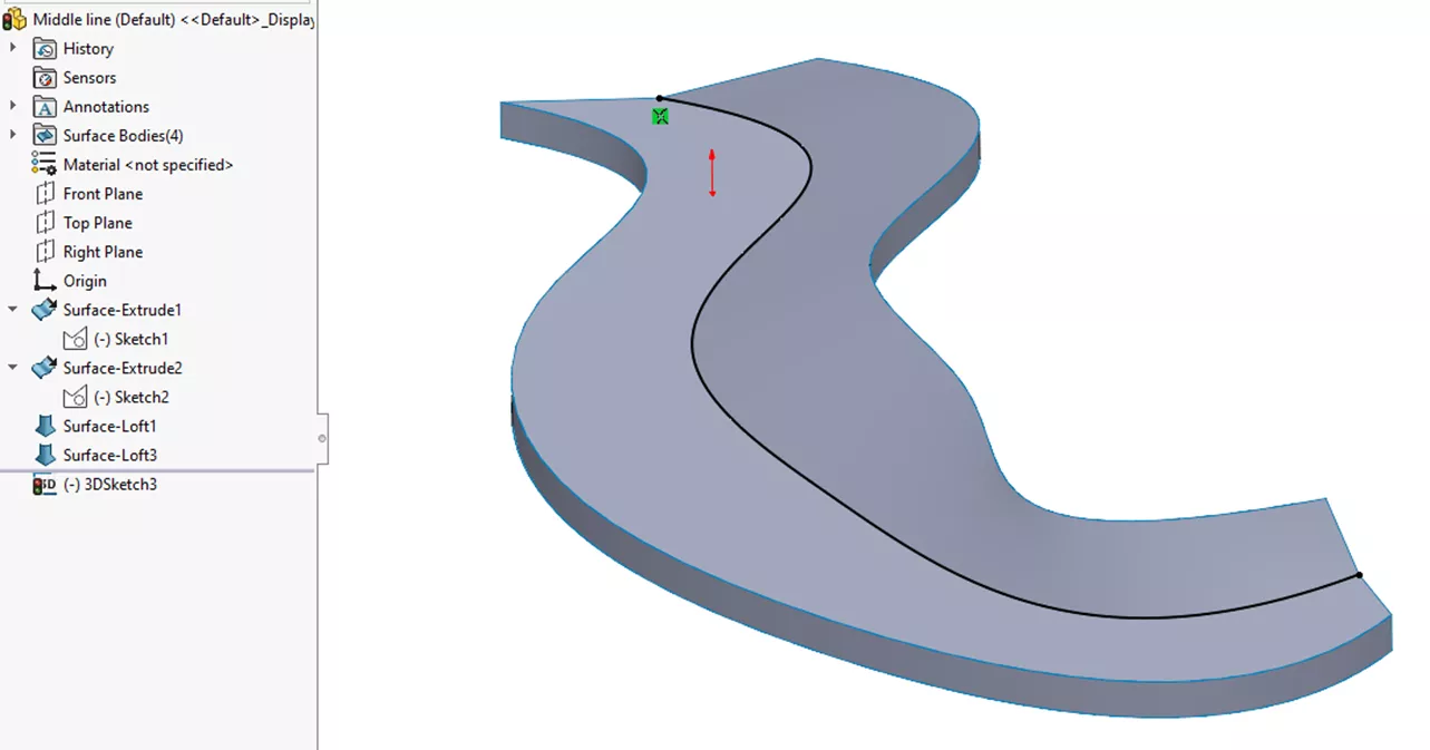 SOLIDWORKS 3D Sketch Curve