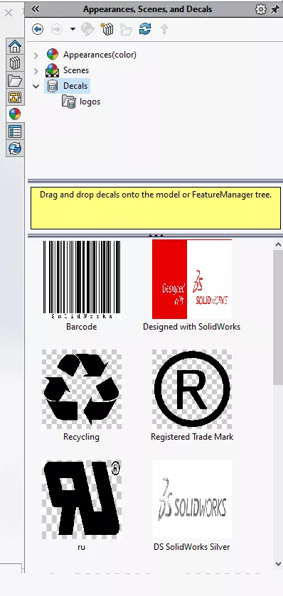 SOLIDWORKS Appearances, Scenes, and Decals 