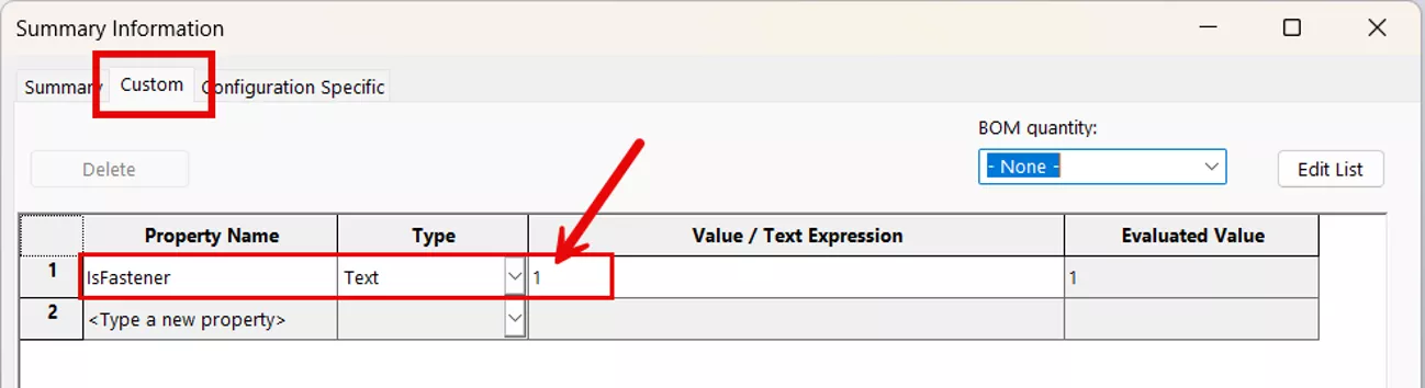 Assigning a Fastener “Tag” to a Component in SOLIDWORKS