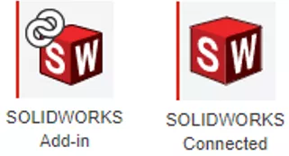 SOLIDWORKS Add-in Icon and SOLIDWORKS Connected Icon 