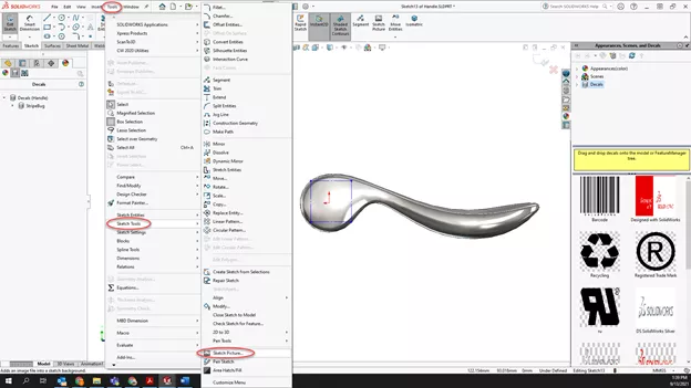 SOLIDWORKS Add Logo to a Sketch 