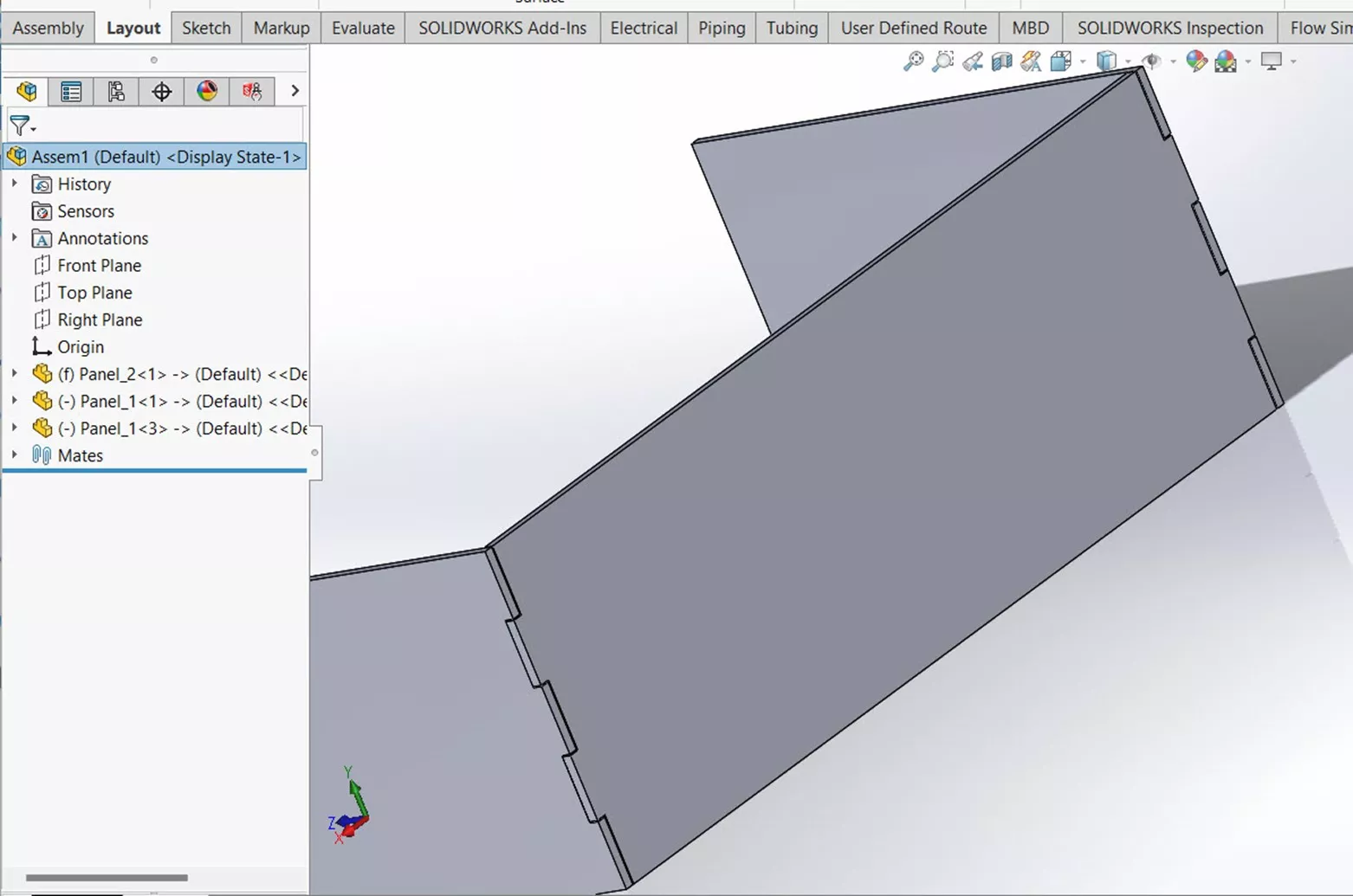 Second Tab and Slot in SOLIDWORKS