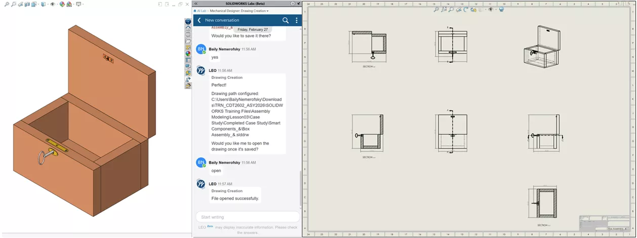 SOLIDWORKS AI Drawing Creation 