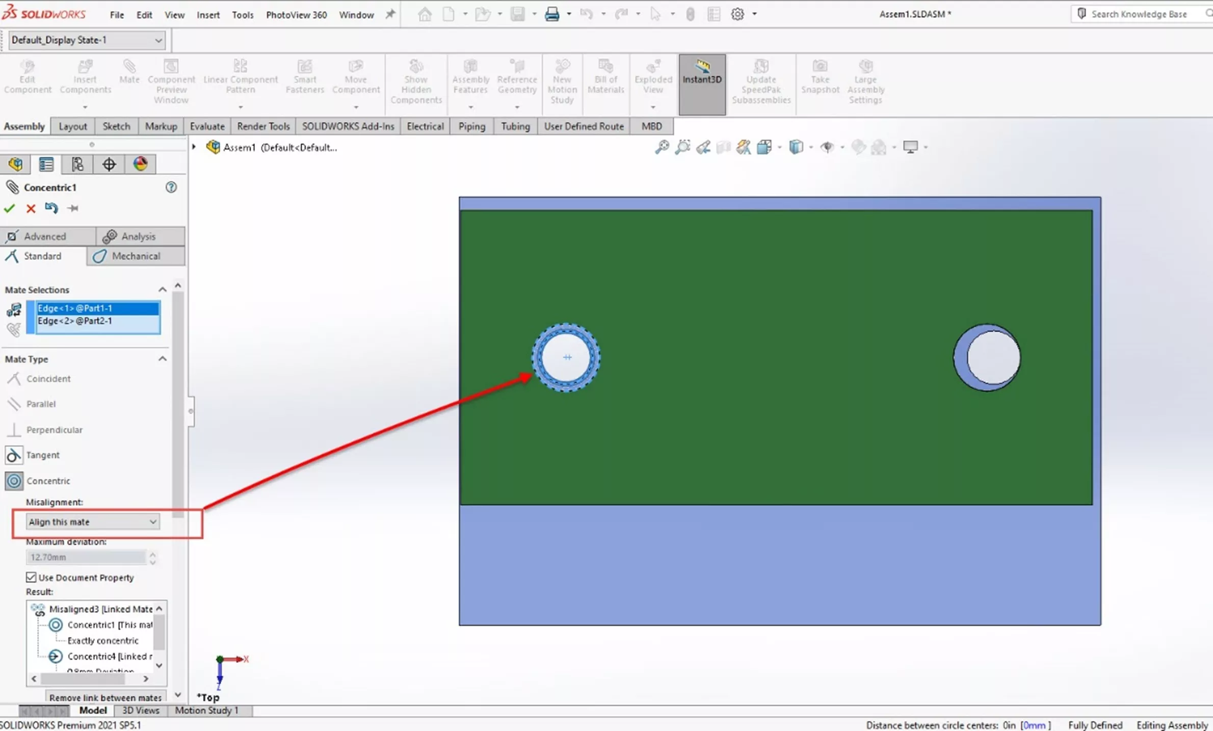 Using the Align this Mate Option in SOLIDWORKS 