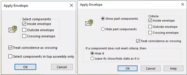 Apply Envelope Options in SOLIDWORKS