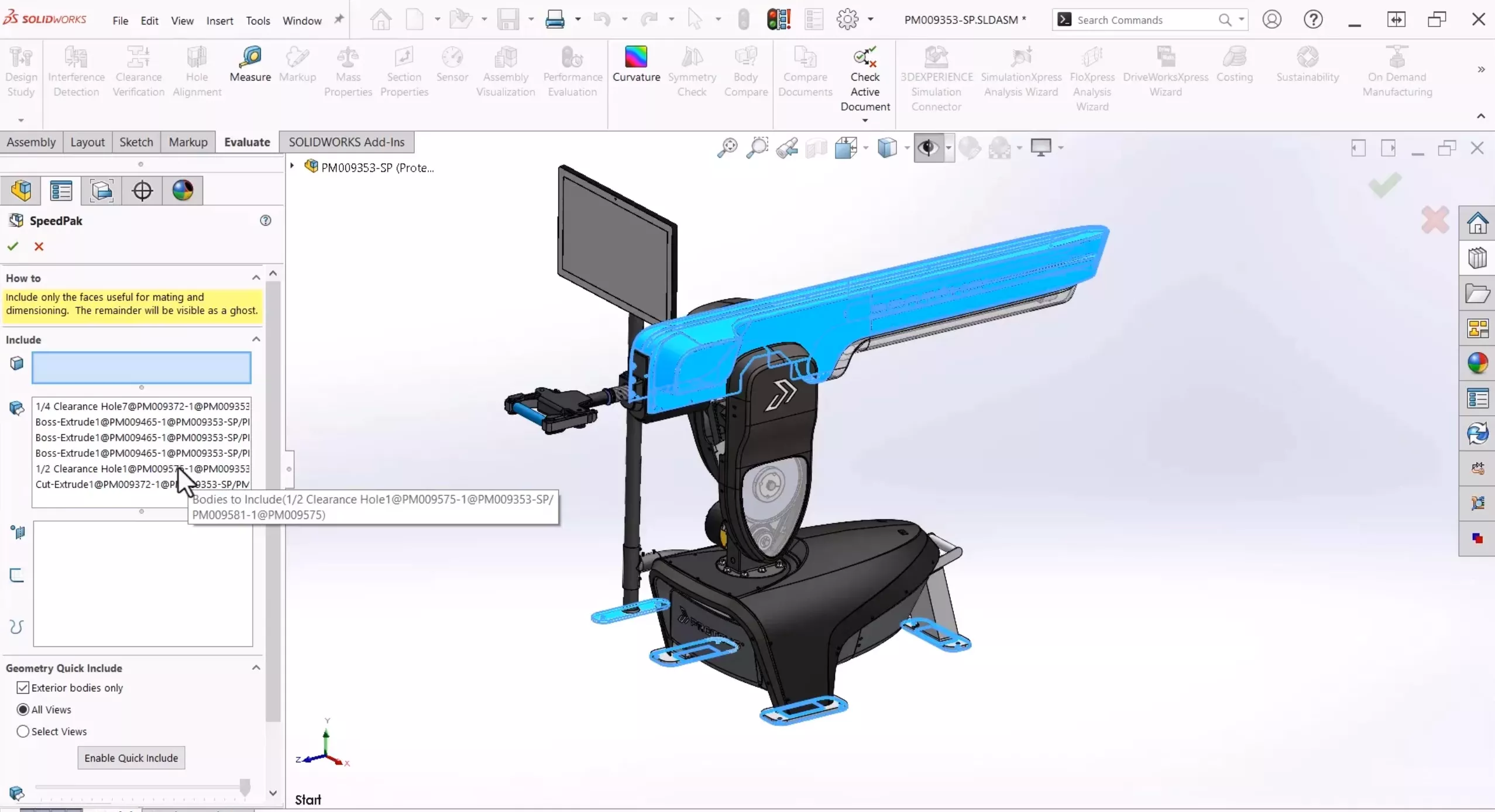 SOLIDWORKS 2025 SpeedPak Improvements for Assemblies