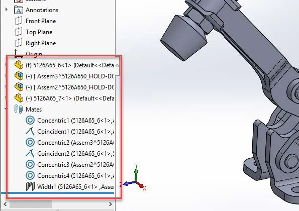 SOLIDWORKS Assembly Component Manager