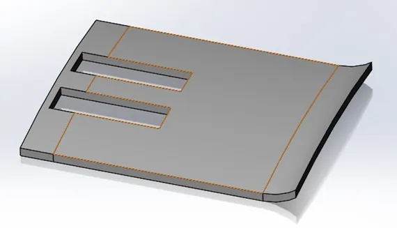 custom trim panel designed in SOLIDWORKS
