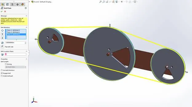 SOLIDWORKS Belt Chain Feature