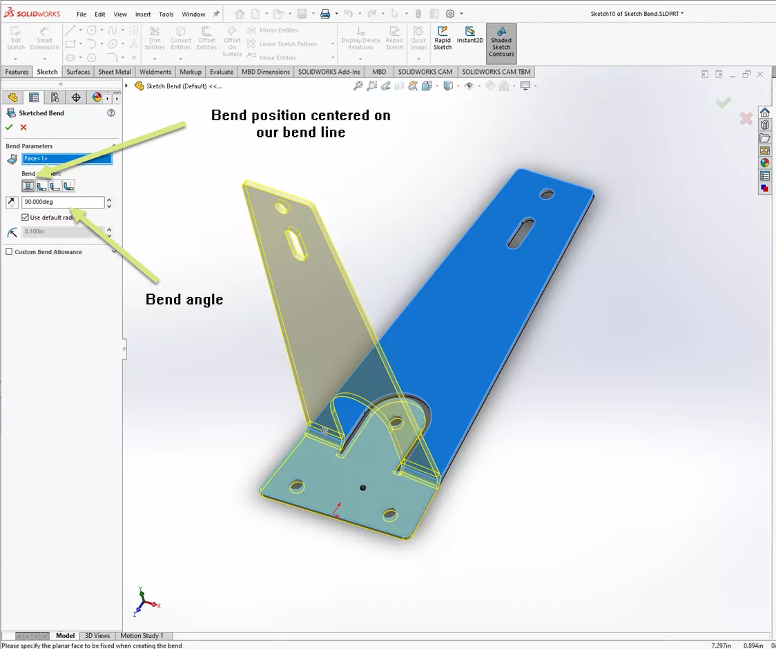 Bend Parameters Example in SOLIDWORKS 