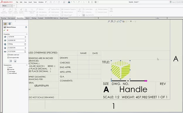 SOLIDWORKS Branding a Title Block