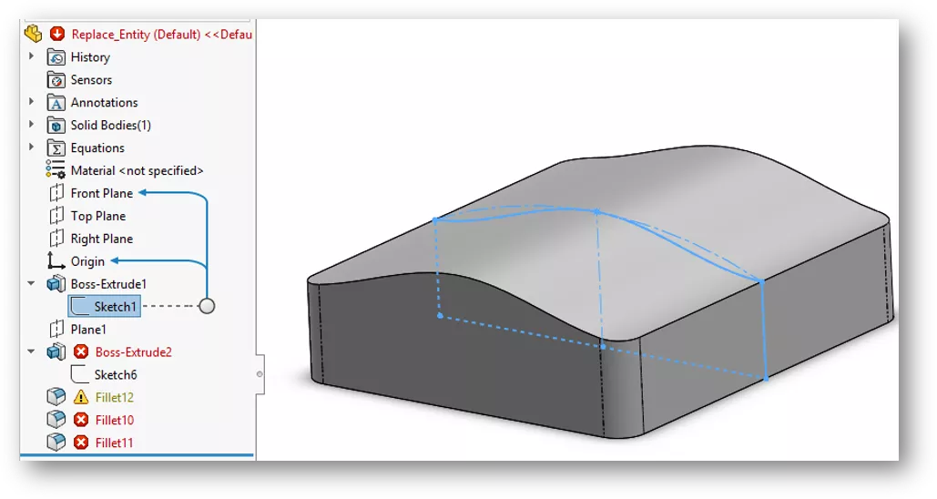 SOLIDWORKS Child Features Error