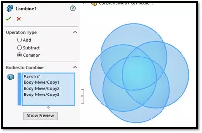 SOLIDWORKS Combine Feature Used to Build Tetrahedron