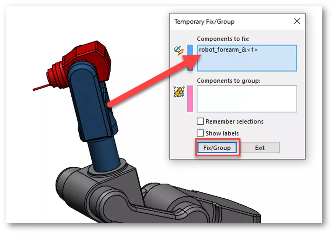 SOLIDWORKS Components to Fix Box 