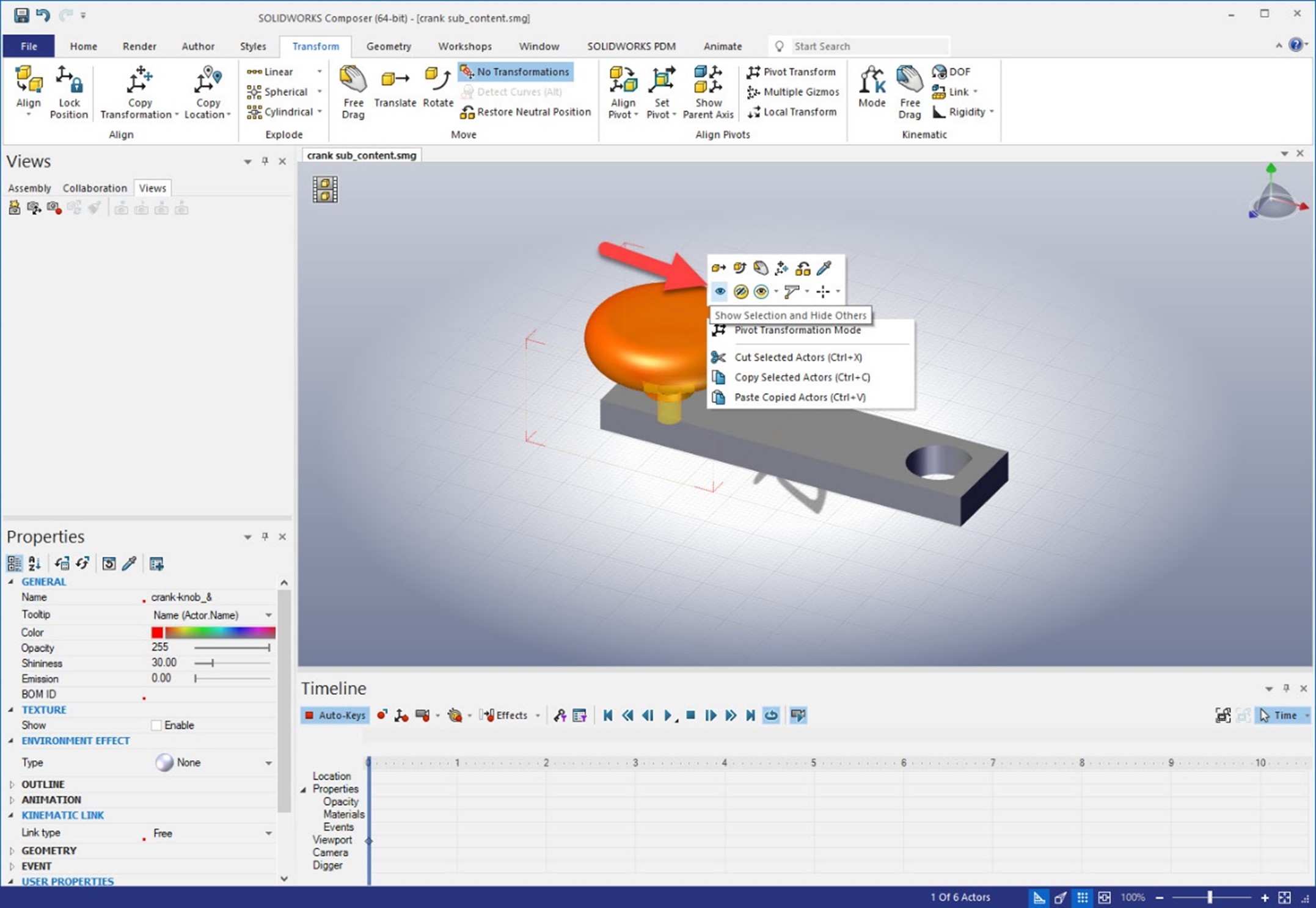 SOLIDWORKS Composer Setting Up Actors for Kinematic Relationships