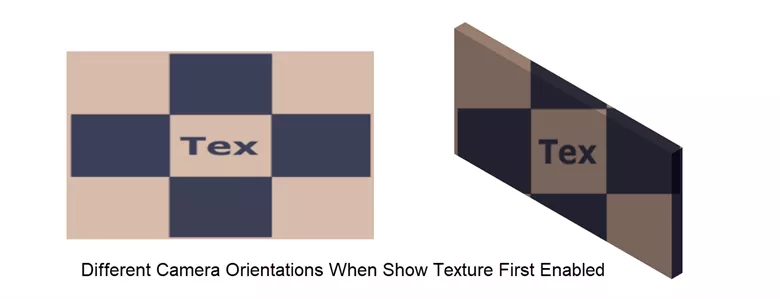 Different Camera Orientations in SOLIDWORKS when Show Texture First Enabled