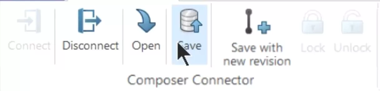 3DEXPERIENCE SOLIDWORKS 2023x Composer Connector Toolbar