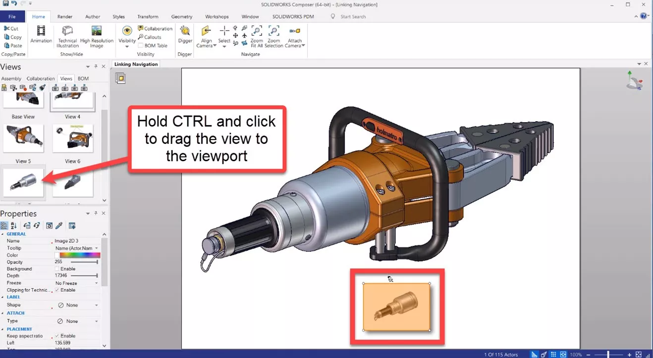 How to Link Views in SOLIDWORKS Composer