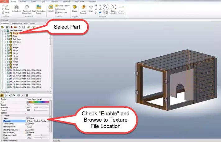 Adding Textures in SOLIDWORKS Composer 