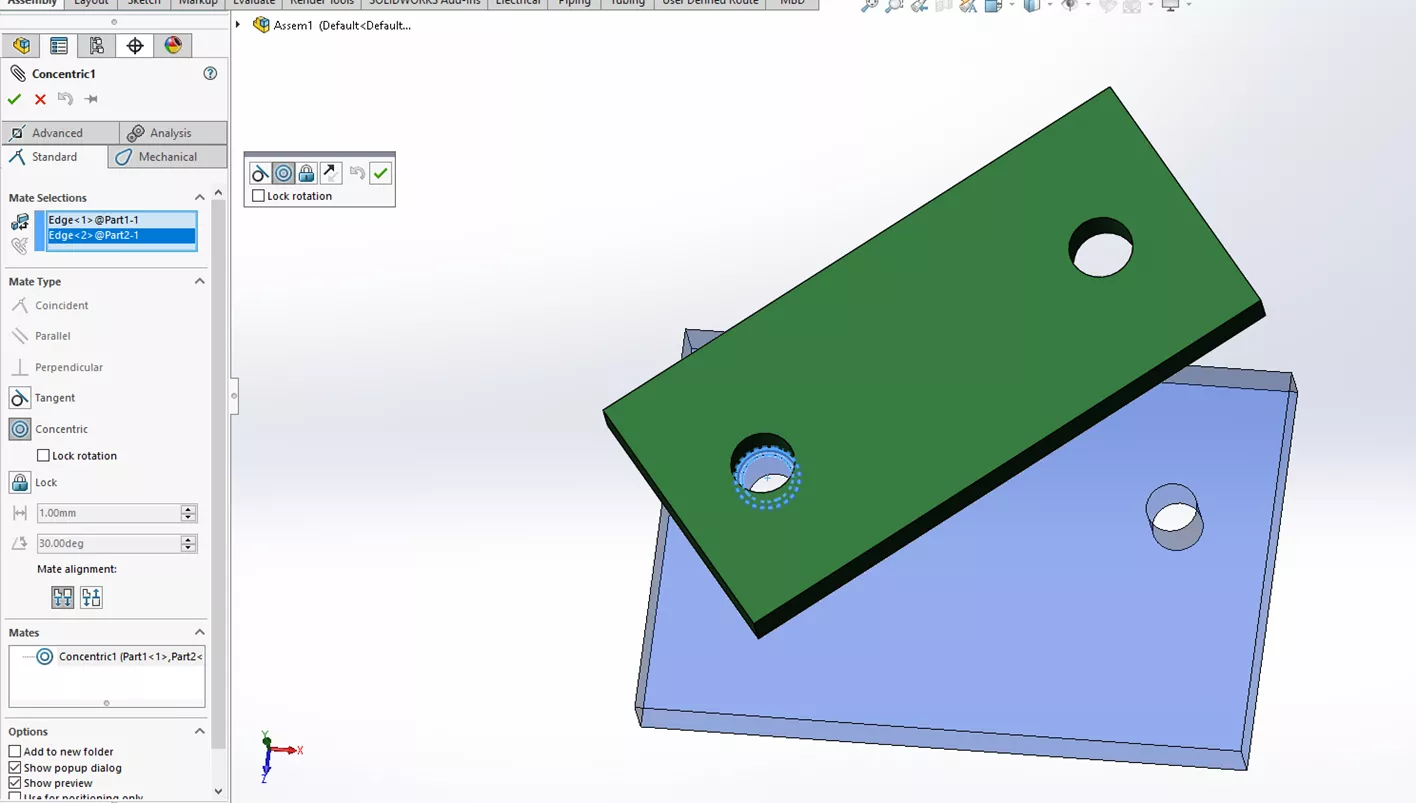 How to Use Concentric Mates in SOLIDWORKS 