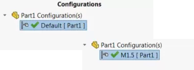 Example of Configurations in SOLIDWORKS