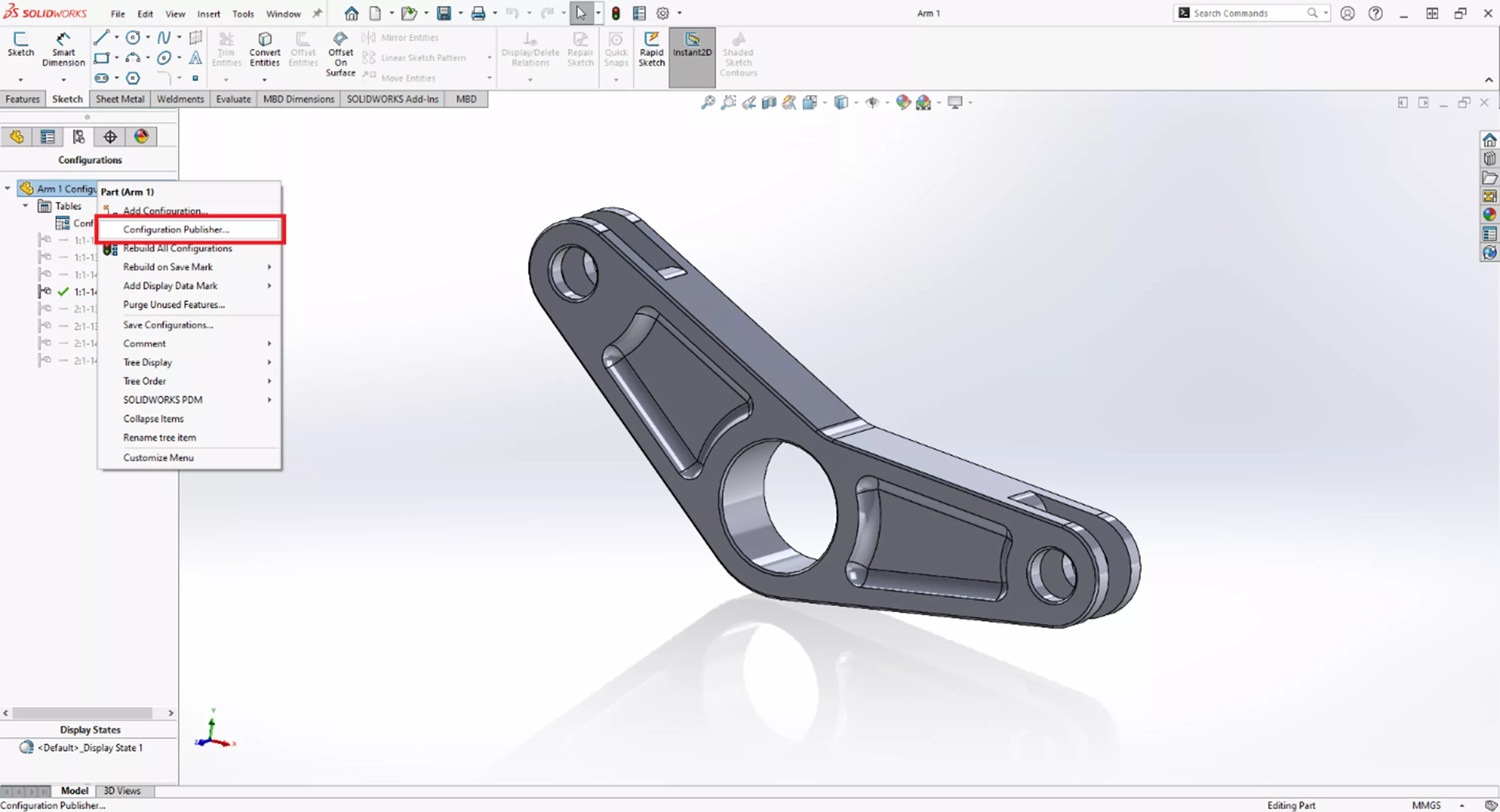 SOLIDWORKS Configuration Publisher Option