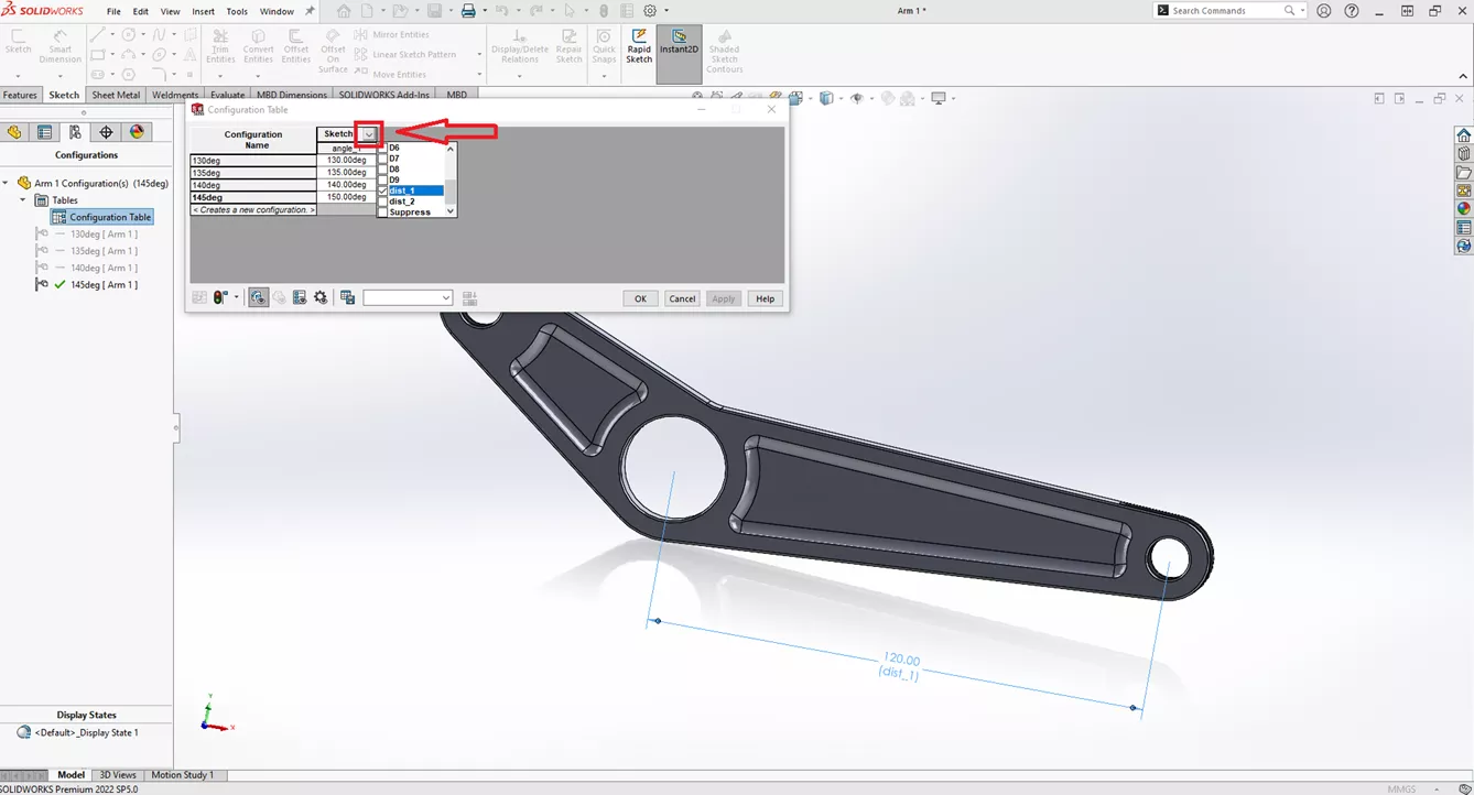 SOLIDWORKS Configuration Table 