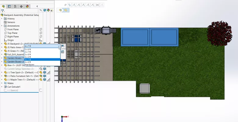 Configuring Backyard Layouts in SOLIDWORKS